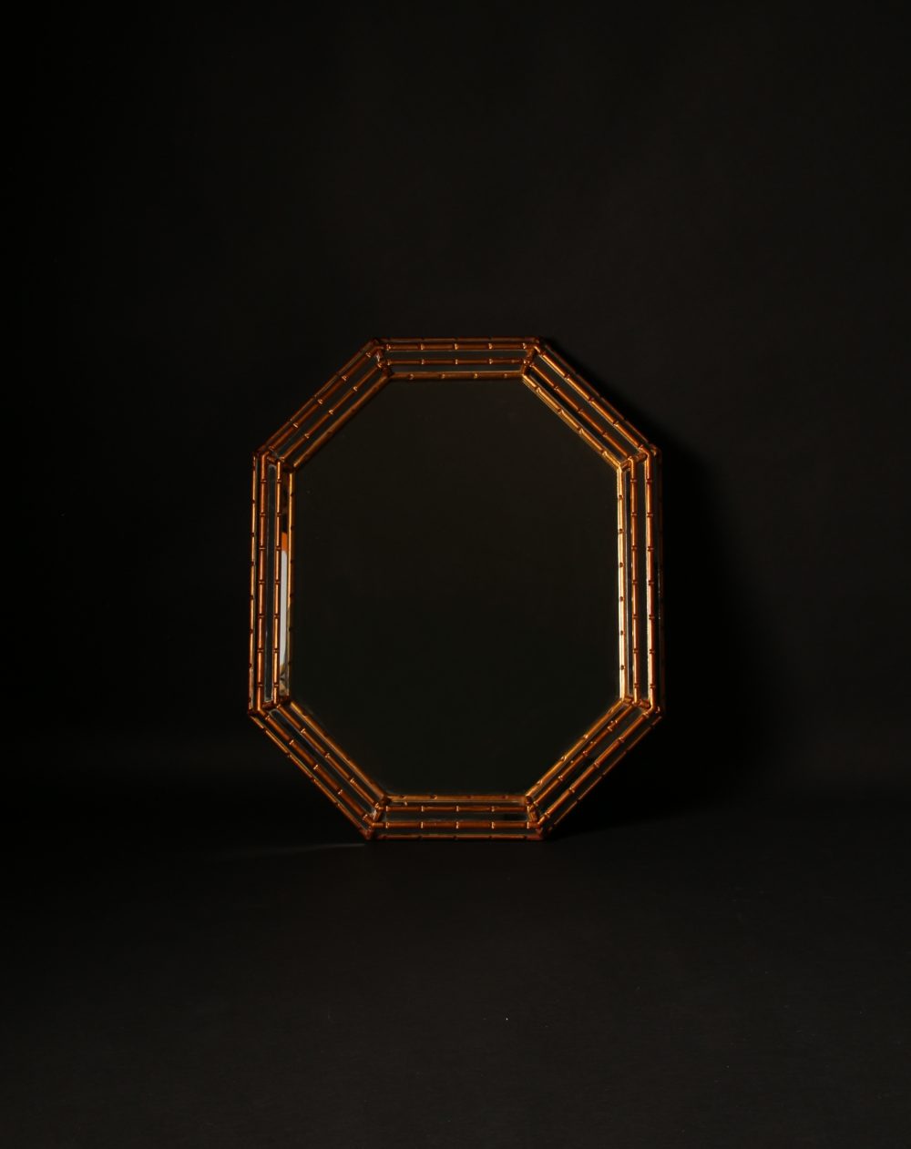 MIROIR OCTOGONAL FAUX-BAMBOU