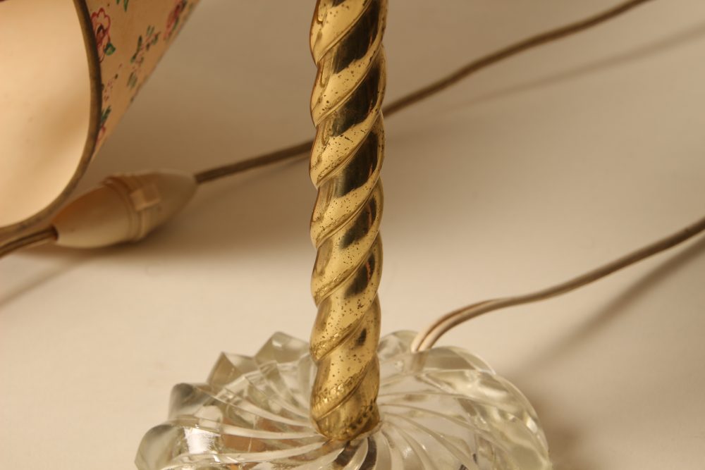 Paire de lampes à abat-jour fleuris peints à la main – Image 8