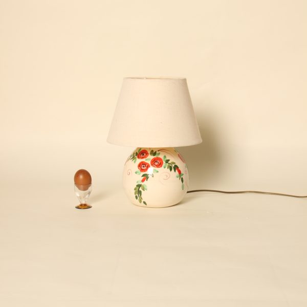 Pied de lampe en céramique peinte à la main