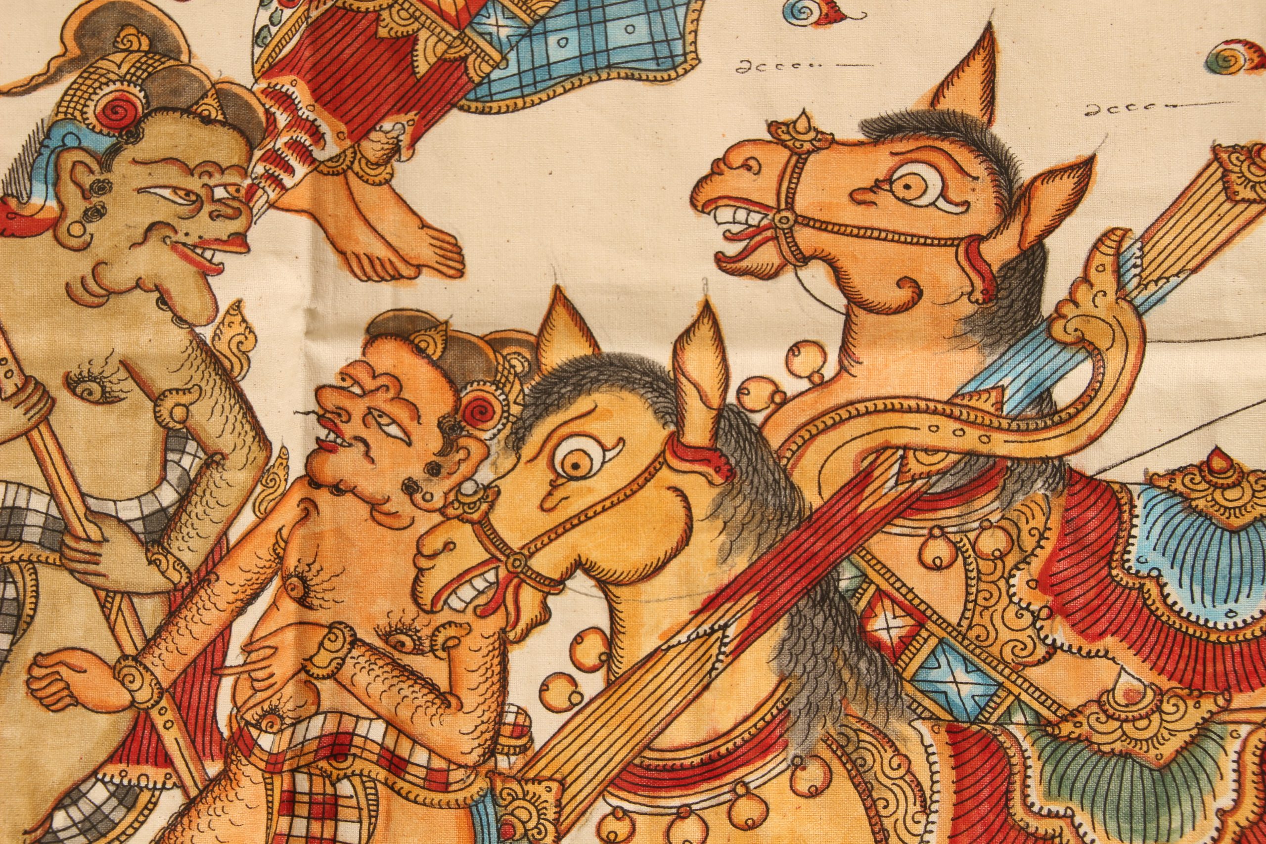 Toile de Kamasan Balinaise peinte à la main – Image 8